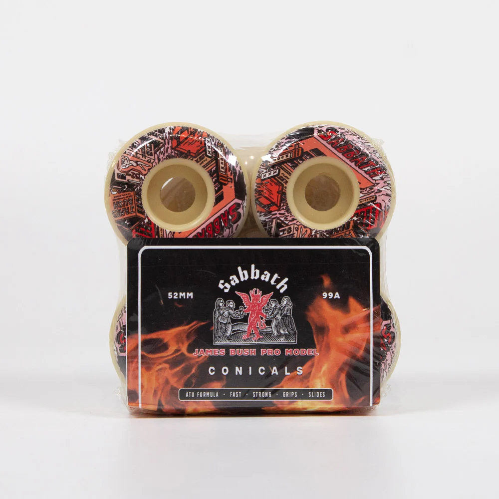 Sabbath Wheels - 52mm (99a) James Bush Sin City Conical Skateboard Wheels - Image 2