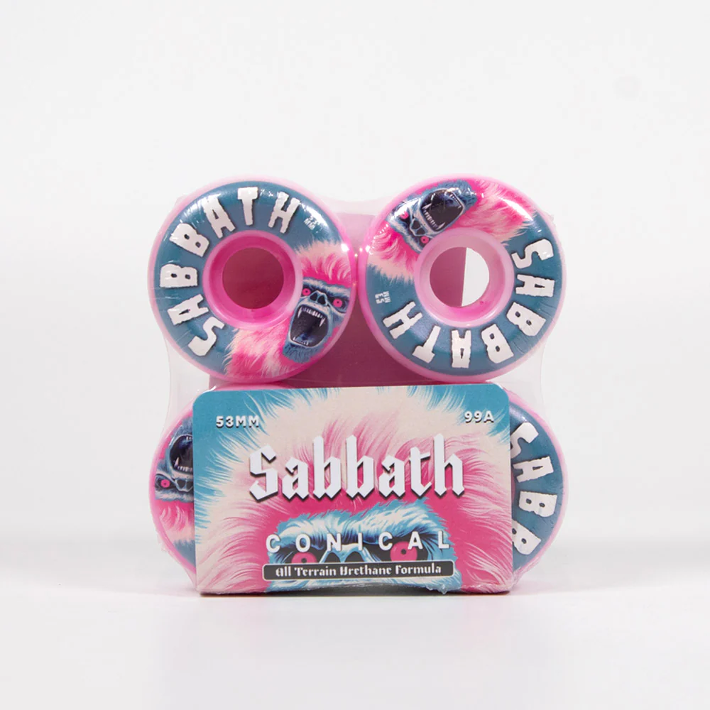 Sabbath Wheels - 53mm (99a) Yeti Conical Skateboard Wheels - Pink - Image 2