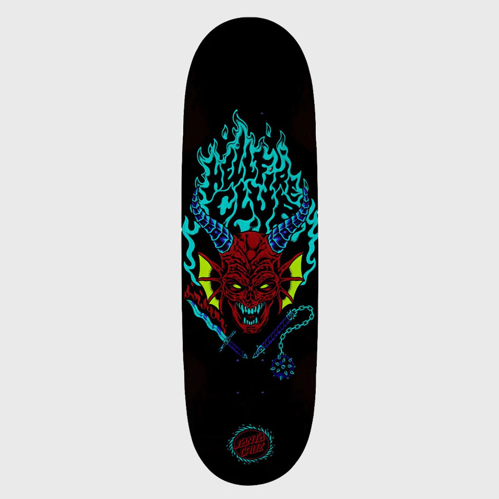 Santa Cruz - 9.0" Stranger Things Hellfire Flame Skateboard Deck - Black / Red - Image 2