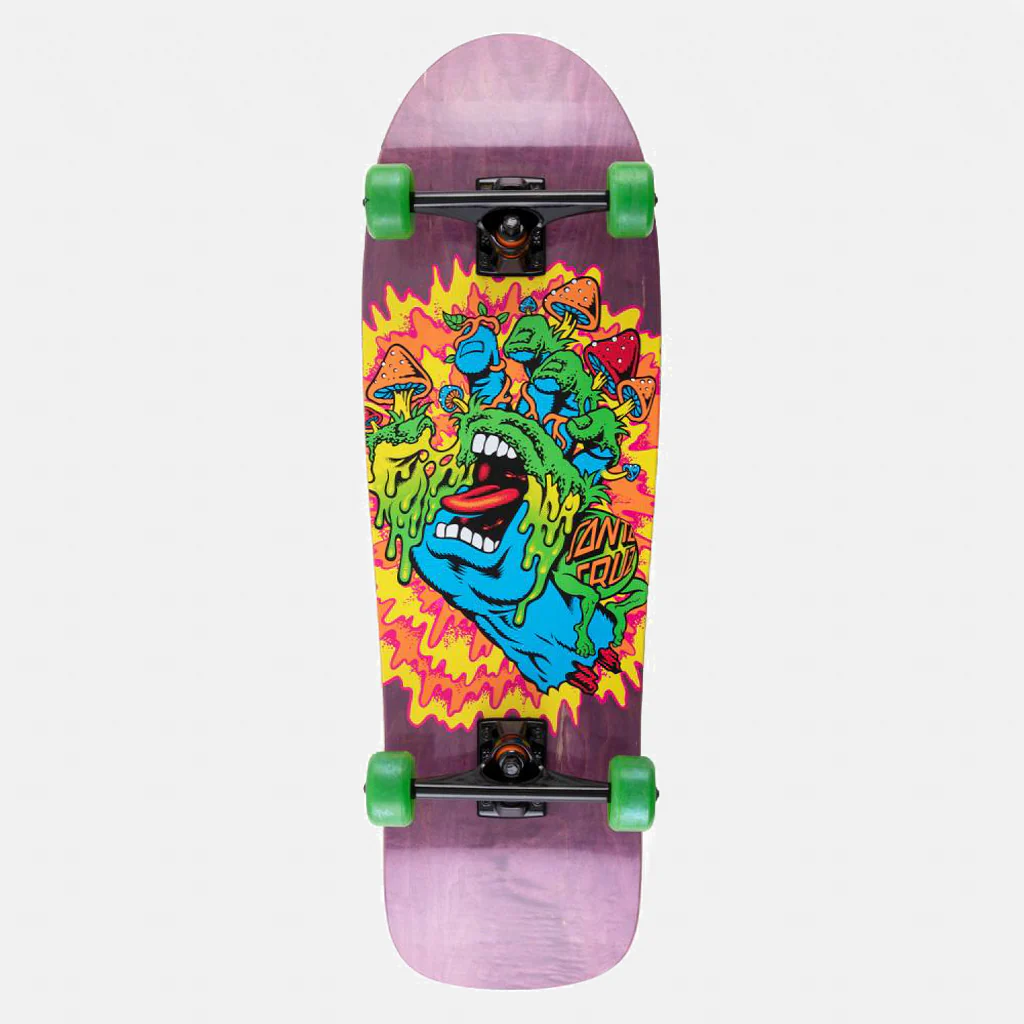 Santa Cruz - 9.7" Toxic Hand 80's Cruiser Complete Skateboard - Purple