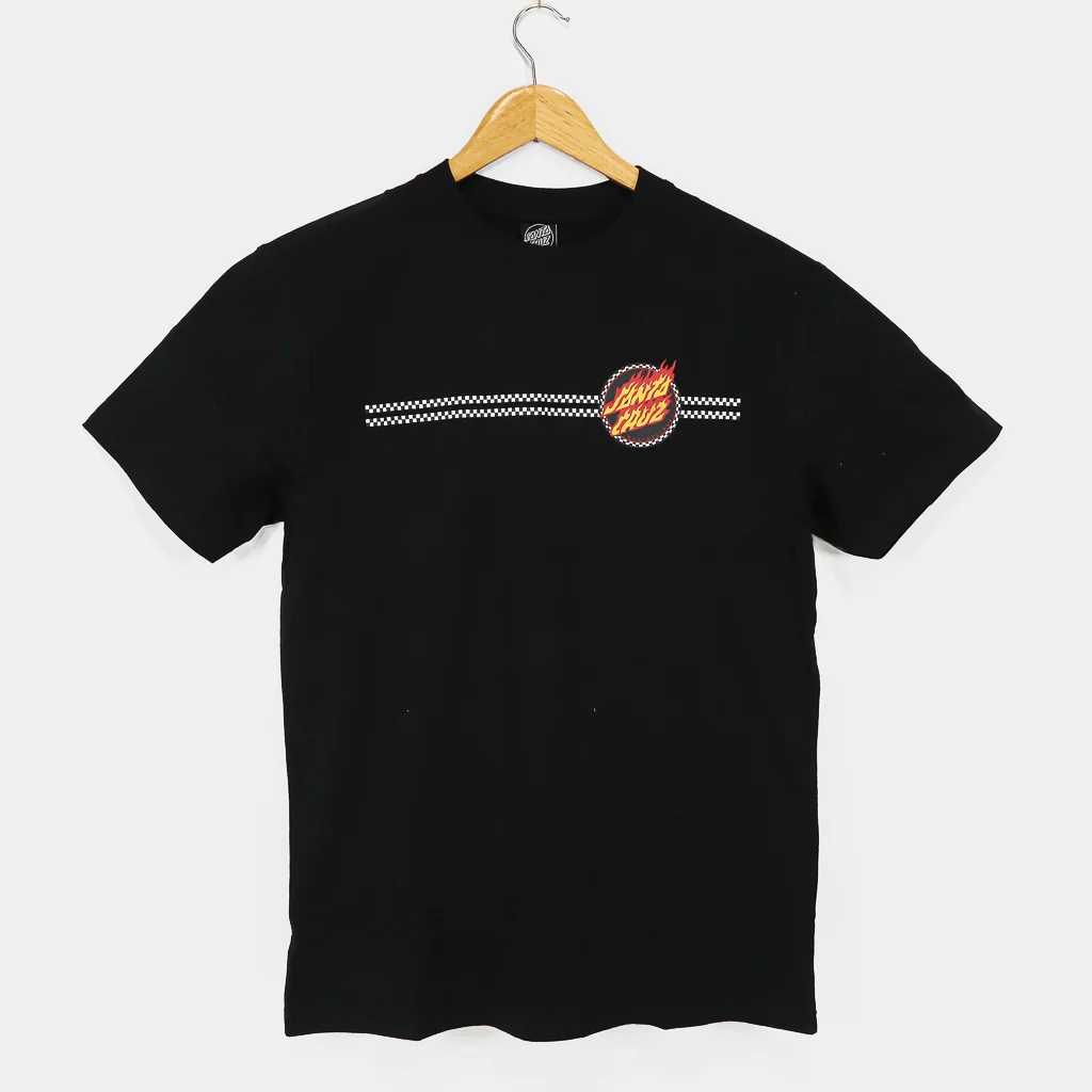 Santa Cruz - Checked Ringed Flamed Dot T-Shirt - Black - Image 2