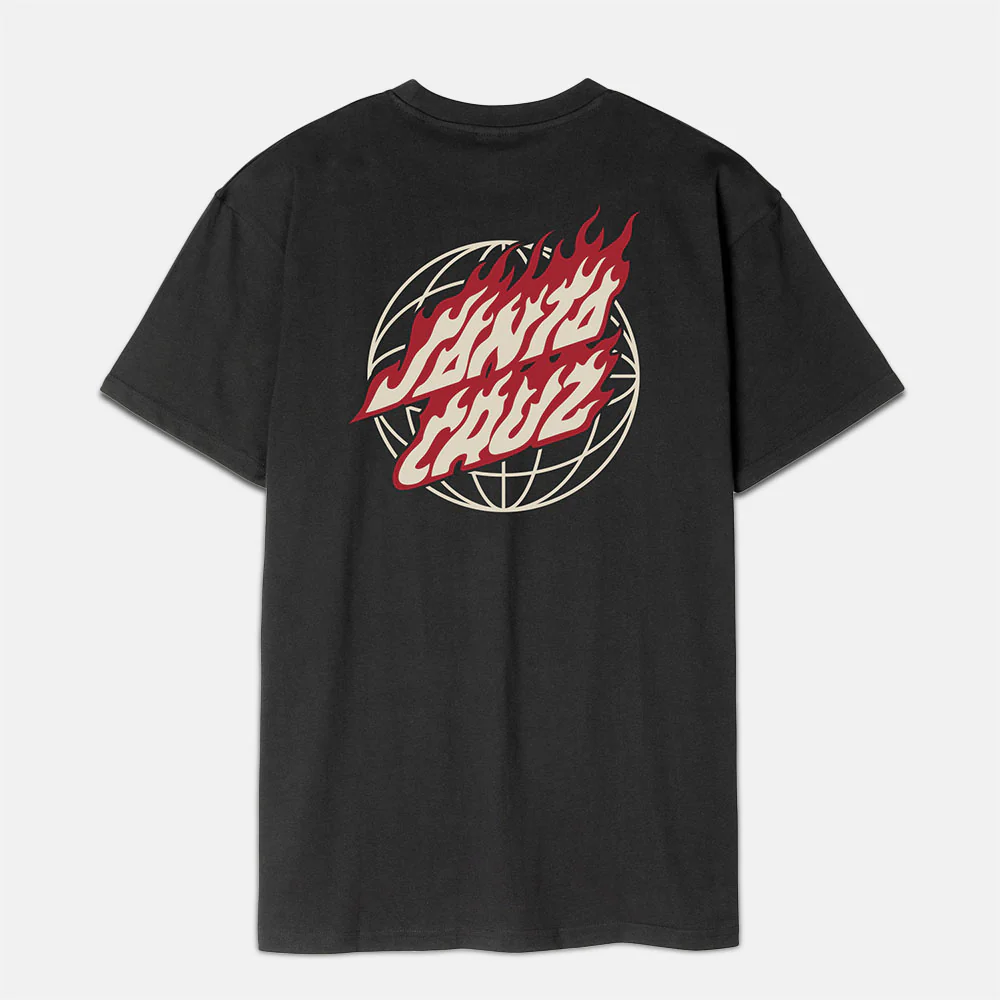 Santa Cruz - Global Flame Dot T-Shirt - Black