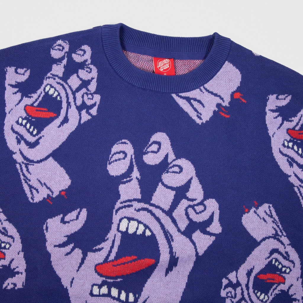 Santa Cruz - Hands All Over Knitted Jumper - Navy Blue - Image 2