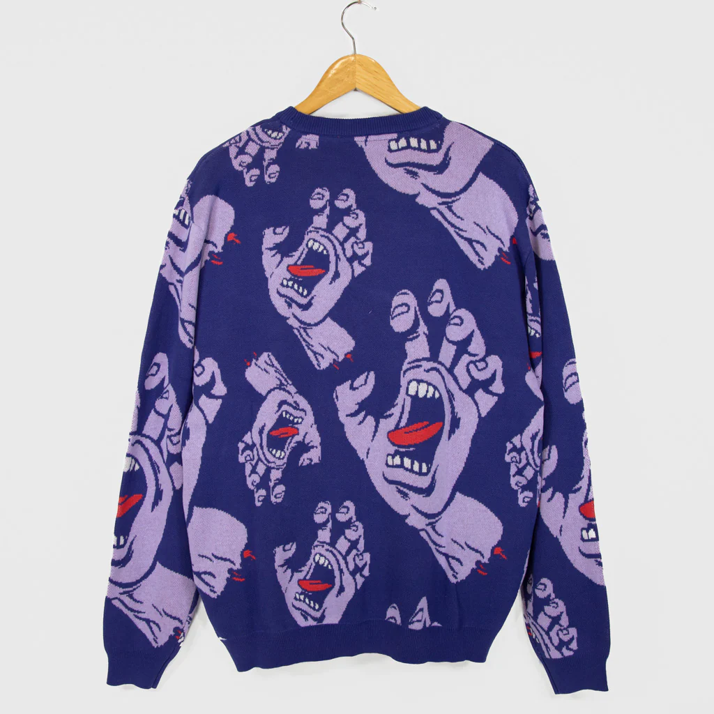 Santa Cruz - Hands All Over Knitted Jumper - Navy Blue - Image 3
