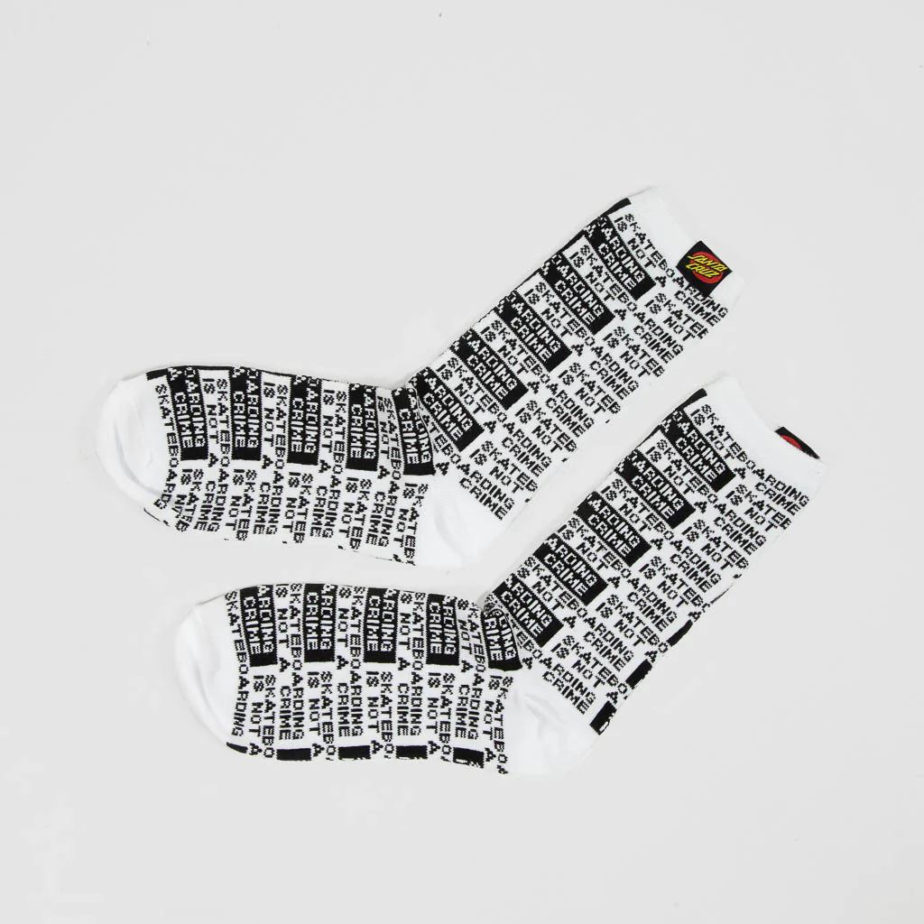 Santa Cruz - Not a Crime Sock - Black / White