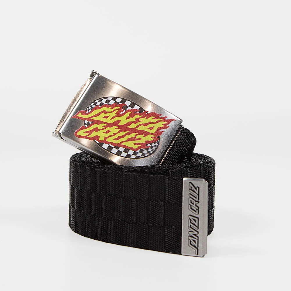 Santa Cruz - Oval Check Flame Belt - Black Check