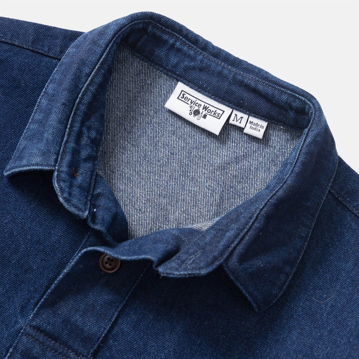 Service Works - Denim Script Popover Pullover Shirt - One Wash - Image 3