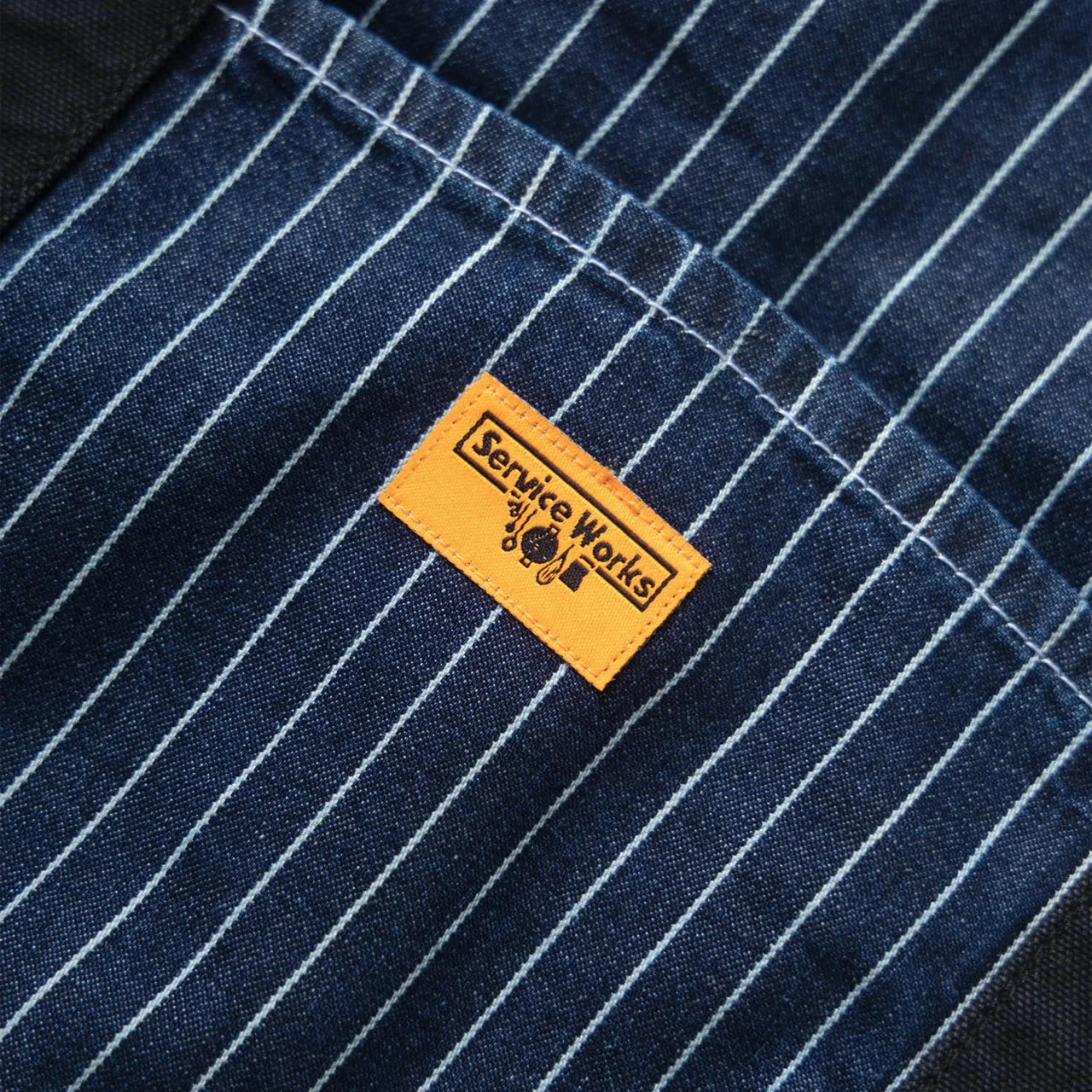 Service Works - Pinstripe Denim Tote Bag - Indigo - Image 3
