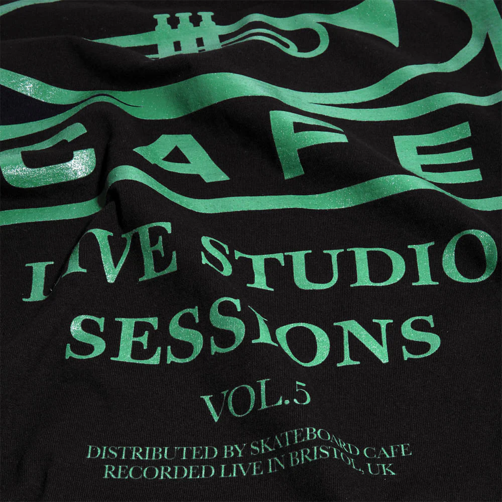 Skateboard Cafe - 45 T-Shirt - Black / Forest Green - Image 4