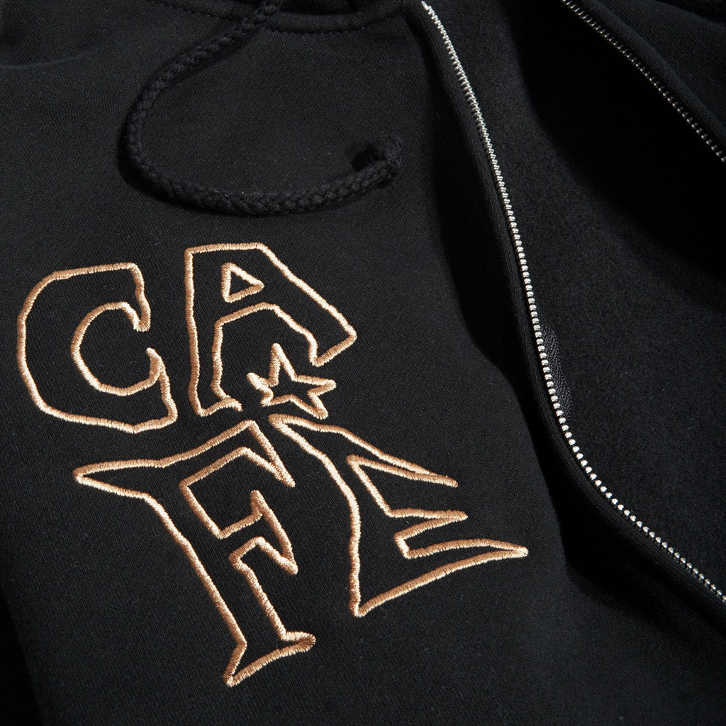 Skateboard Cafe - Ethan Embroidered Zip Hooded Sweathshirt - Black - Image 2