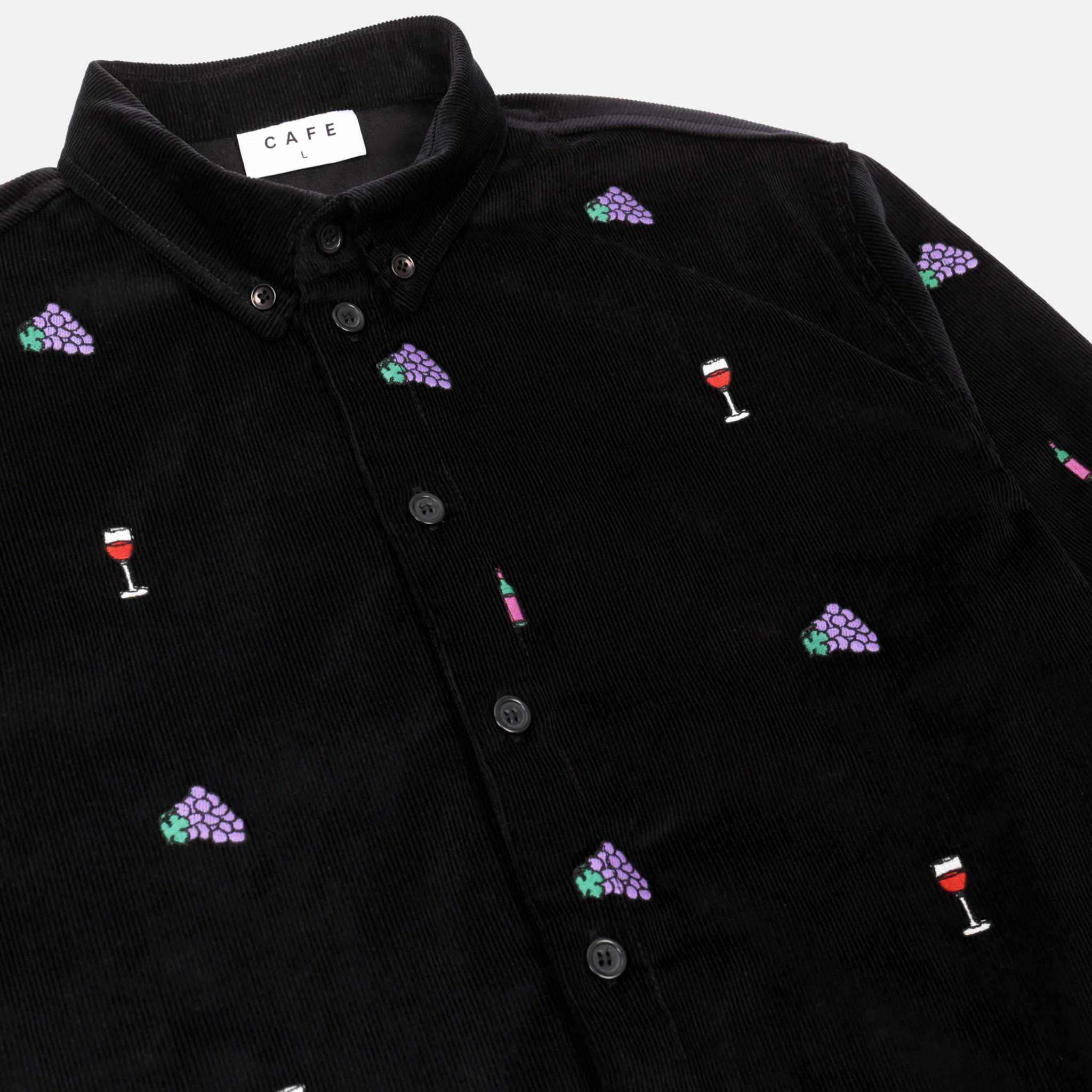 Skateboard Cafe - Vino Corduroy Longsleeve Shirt - Black - Image 2