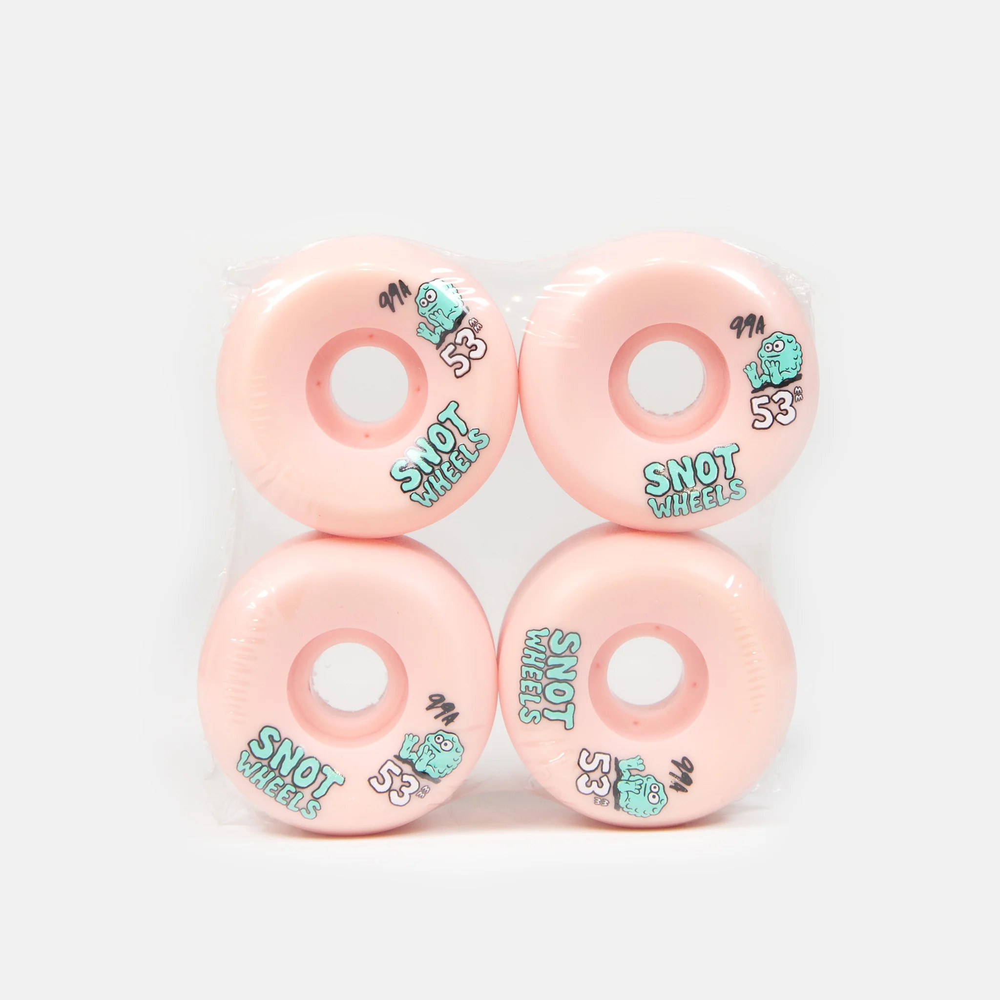 Snot Wheels Co. - 53mm (99a) Team Skateboard Wheels - Pink - Image 2
