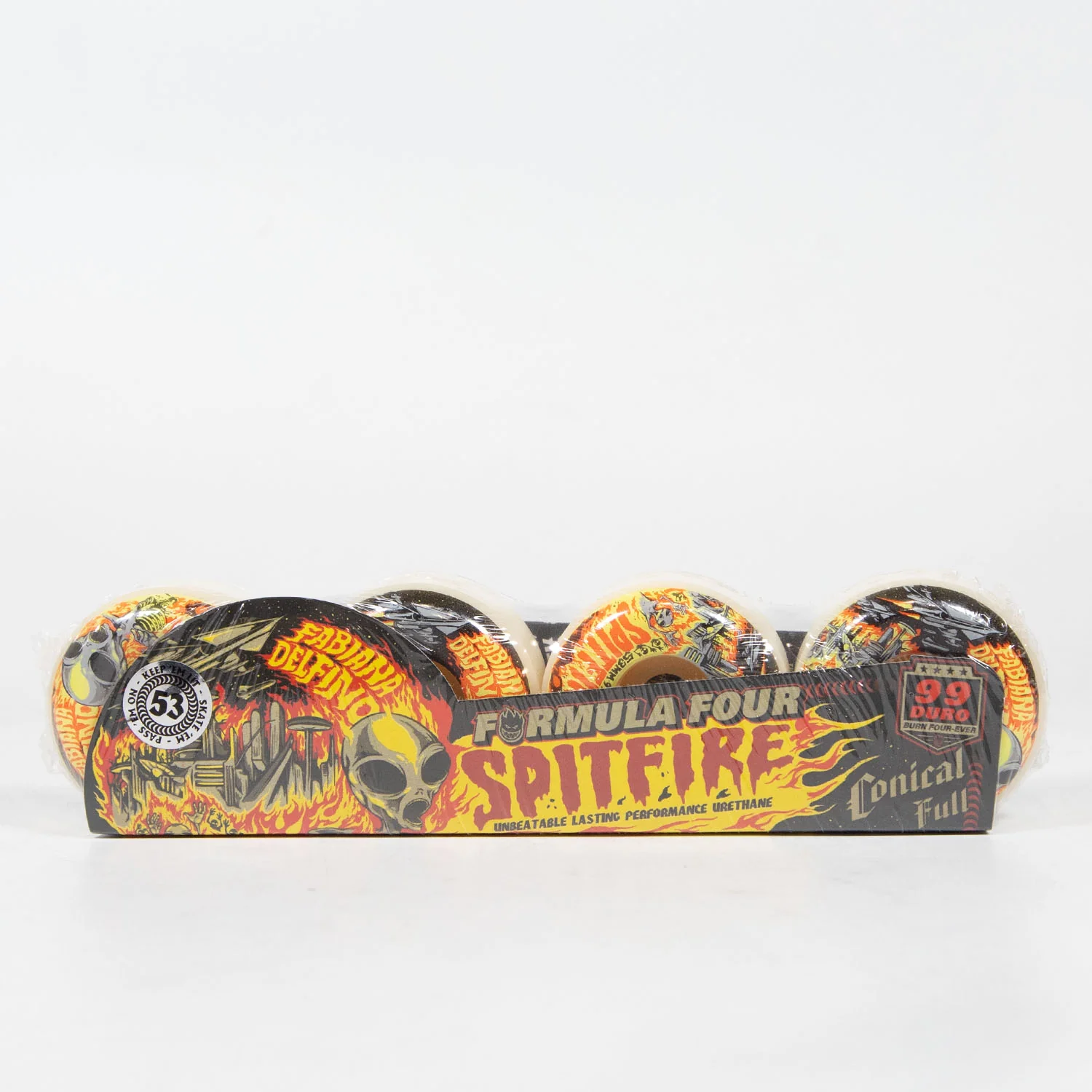 Spitfire - 53mm (99a) Formula Four Fabiana Delfino Invasion Skateboard Wheels (Conical Full) - Image 2