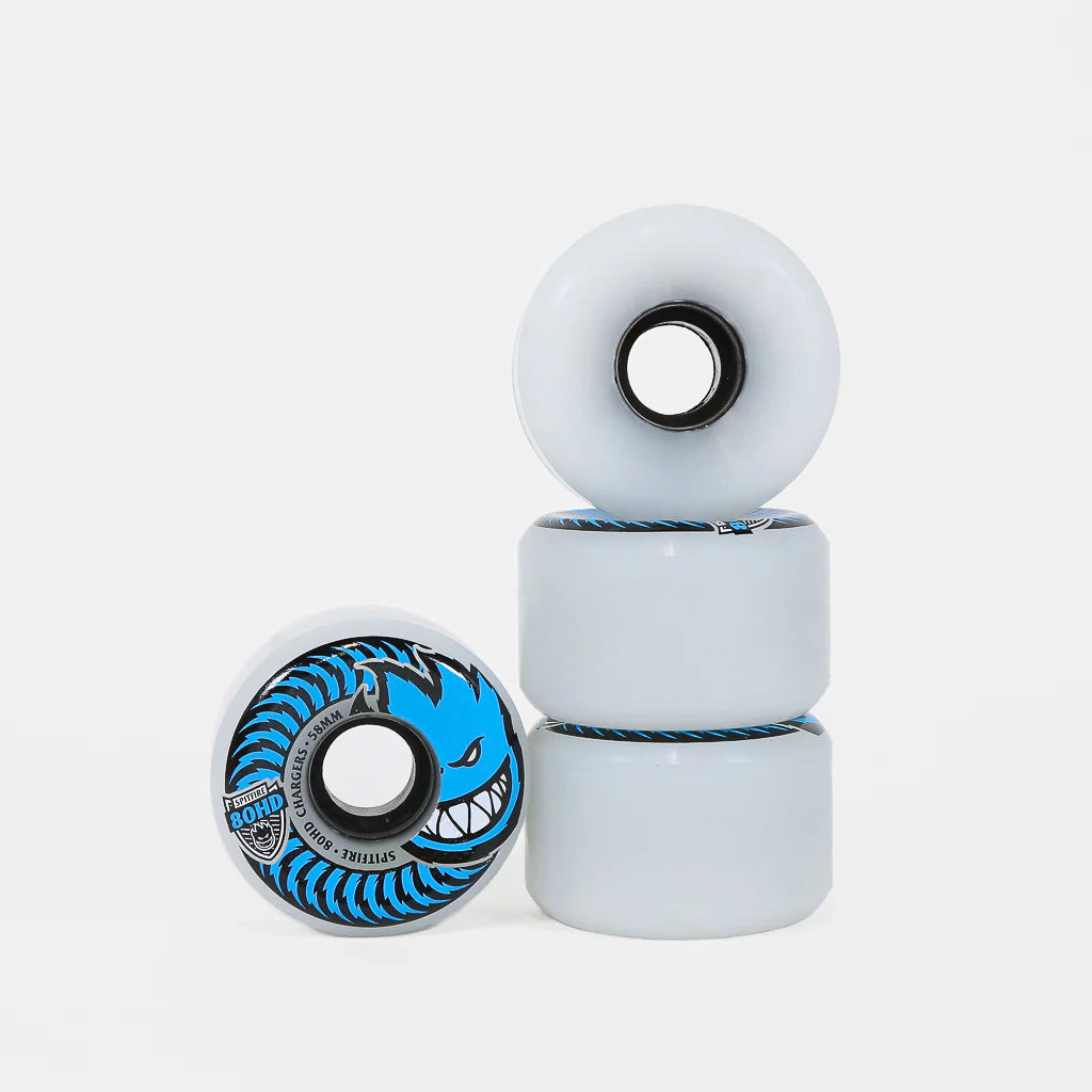 Spitfire - 58mm (80a) 80HD Chargers Skateboard Wheels (Conical) - Clear / Blue
