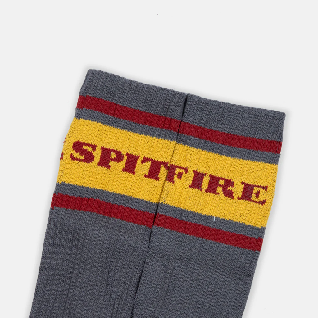 Spitfire - Classic '87 Bighead Socks - Charcoal / Gold / Dark Red - Image 2