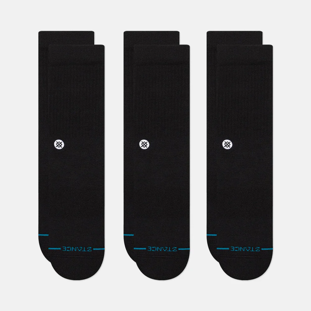 Stance - Icon (3 pack) Crew Socks - Black