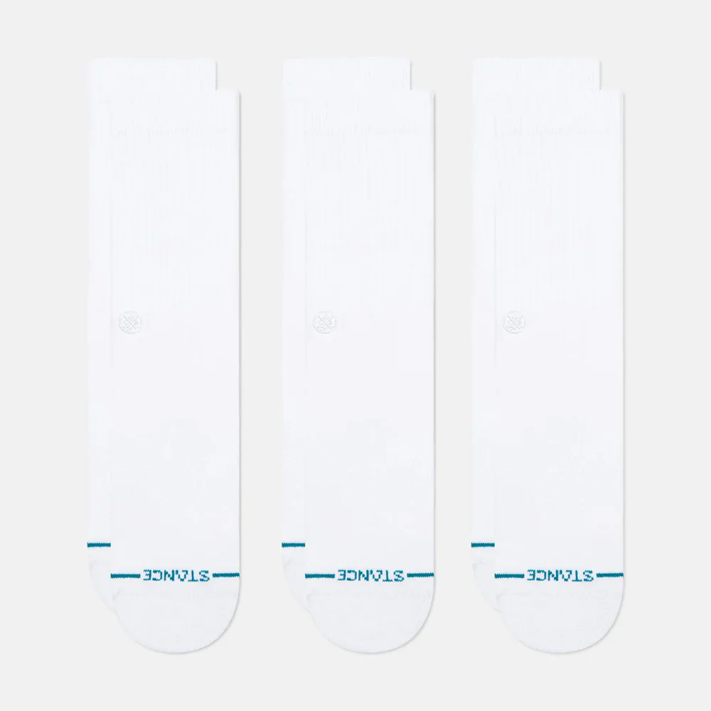 Stance - Icon (3 pack) Crew Socks - White