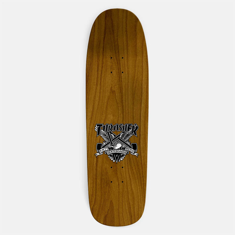Thrasher Magazine - 9.56" Green Giant Shaped Anti Hero Skateboard Deck (Various Stains) - Image 2