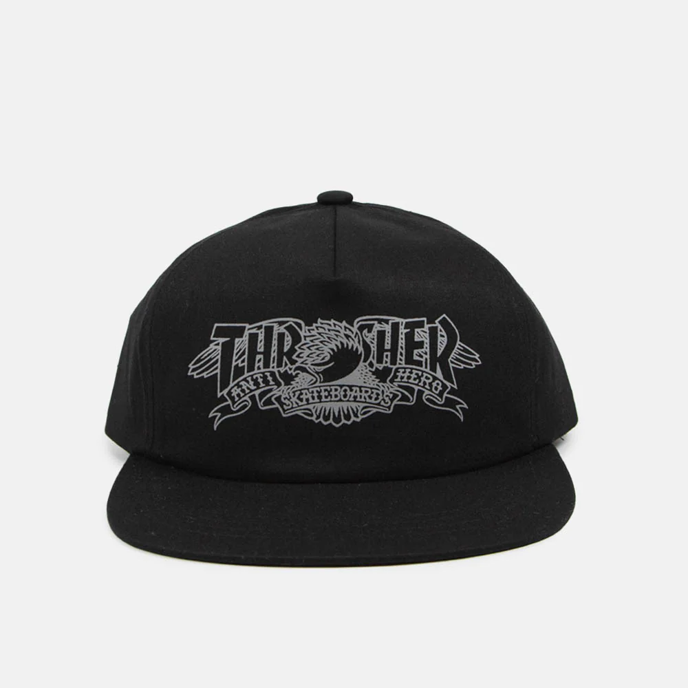 Thrasher - Anti Hero Mag Banner Snapback Cap - Black - Image 2