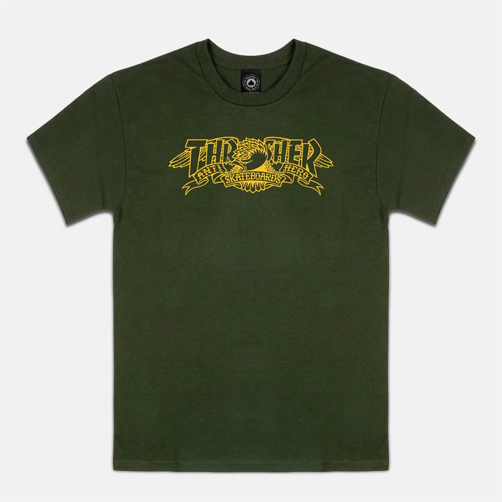 Thrasher - Anti Hero Mag Banner T-Shirt - Forest Green