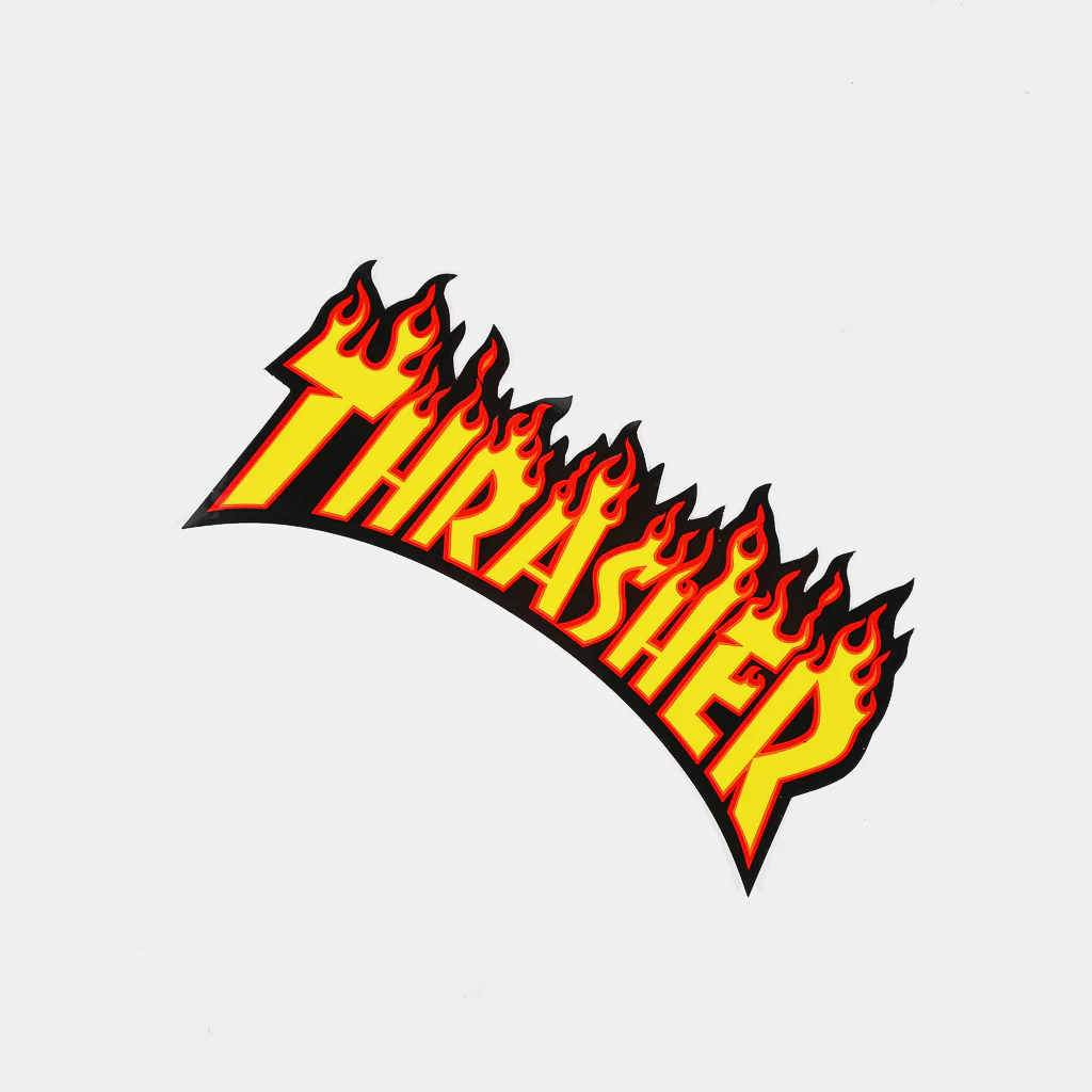 Thrasher Magazine - 6" Flame Logo Sticker - Yellow