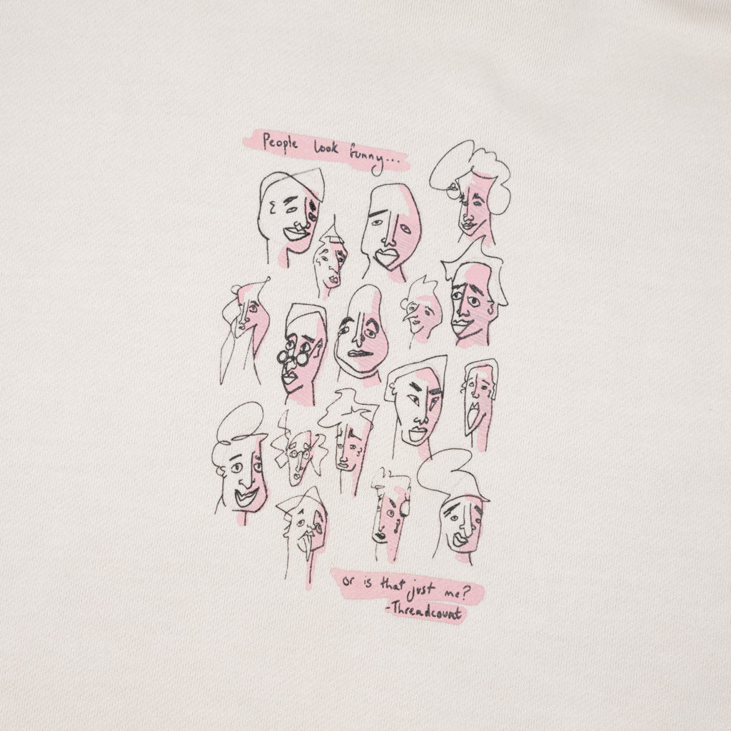Threadcount - People Look Funny Pullover Hooded Sweatshirt - Faded Bone - Image 2