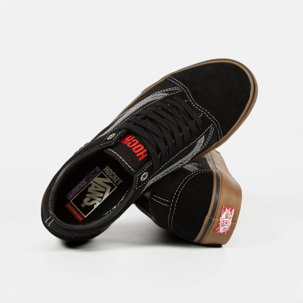 Vans - Hockey Skate Old Skool Shoes - Black / Gum - Image 4