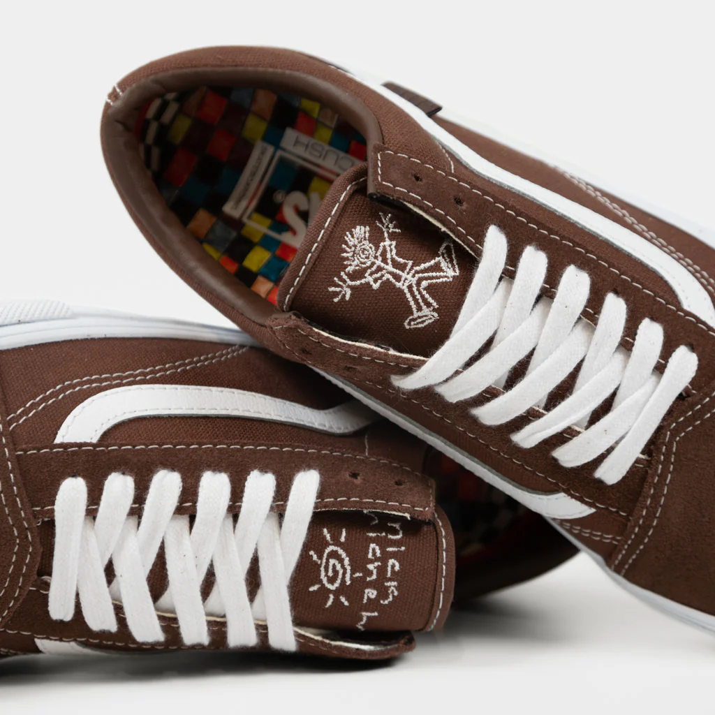 Vans - Nick Michel Skate Old Skool Shoes - Brown / White - Image 3