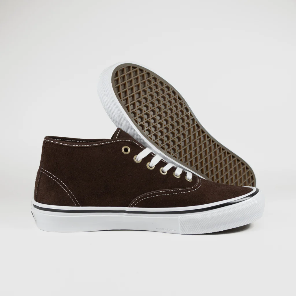 Vans - Skate Authentic Mid VCU Shoes - Dark Brown / White - Image 3