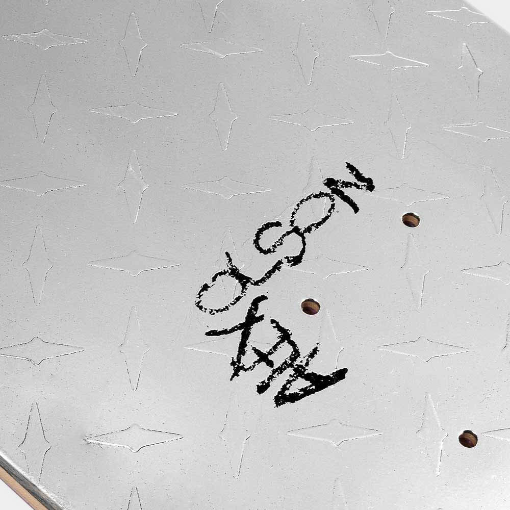 Violet - 8.38" Alex Olson Metal Skateboard Deck - Silver - Image 2