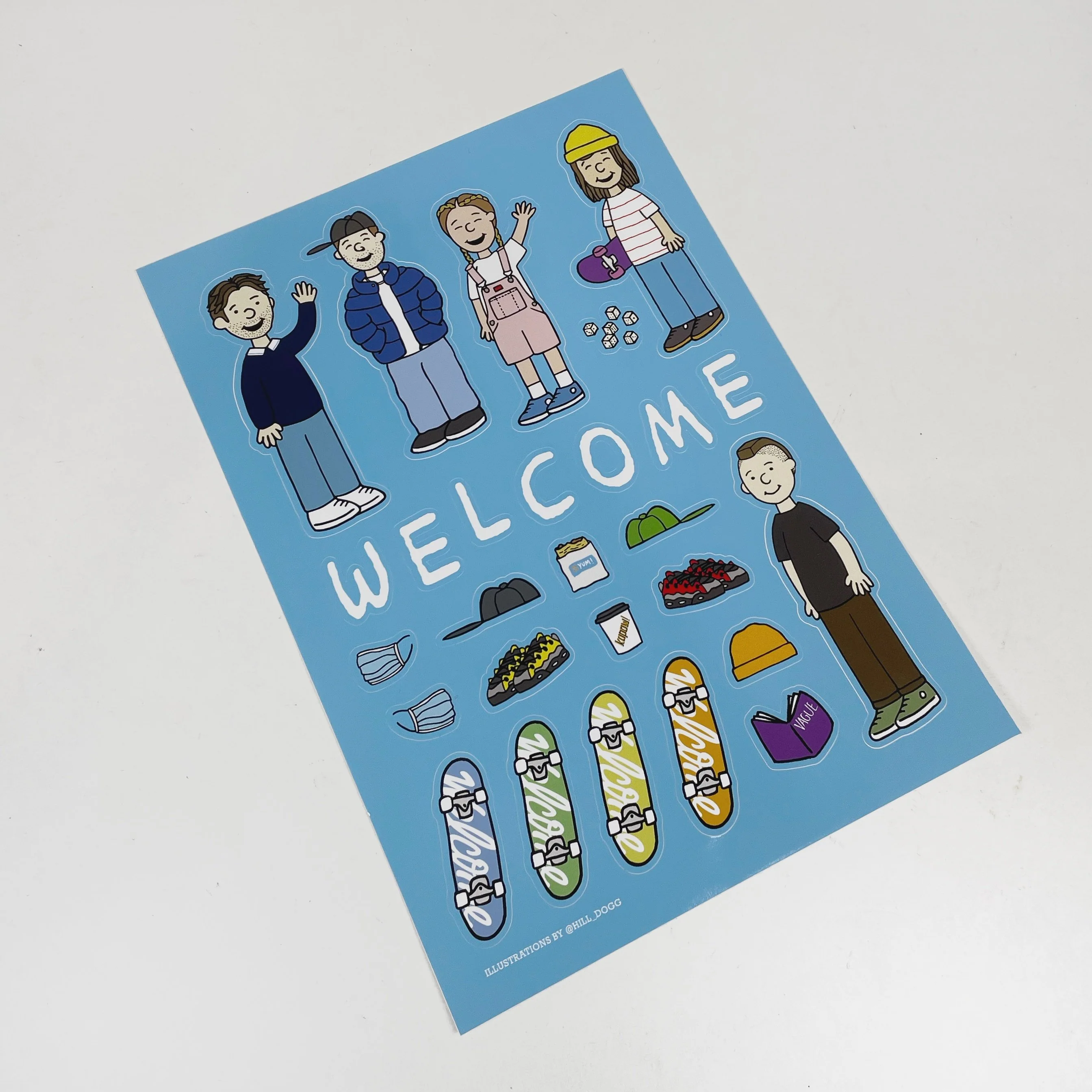 Welcome Skate Store - 8.0" Homies Skateboard Deck (Light Blue) - Image 3