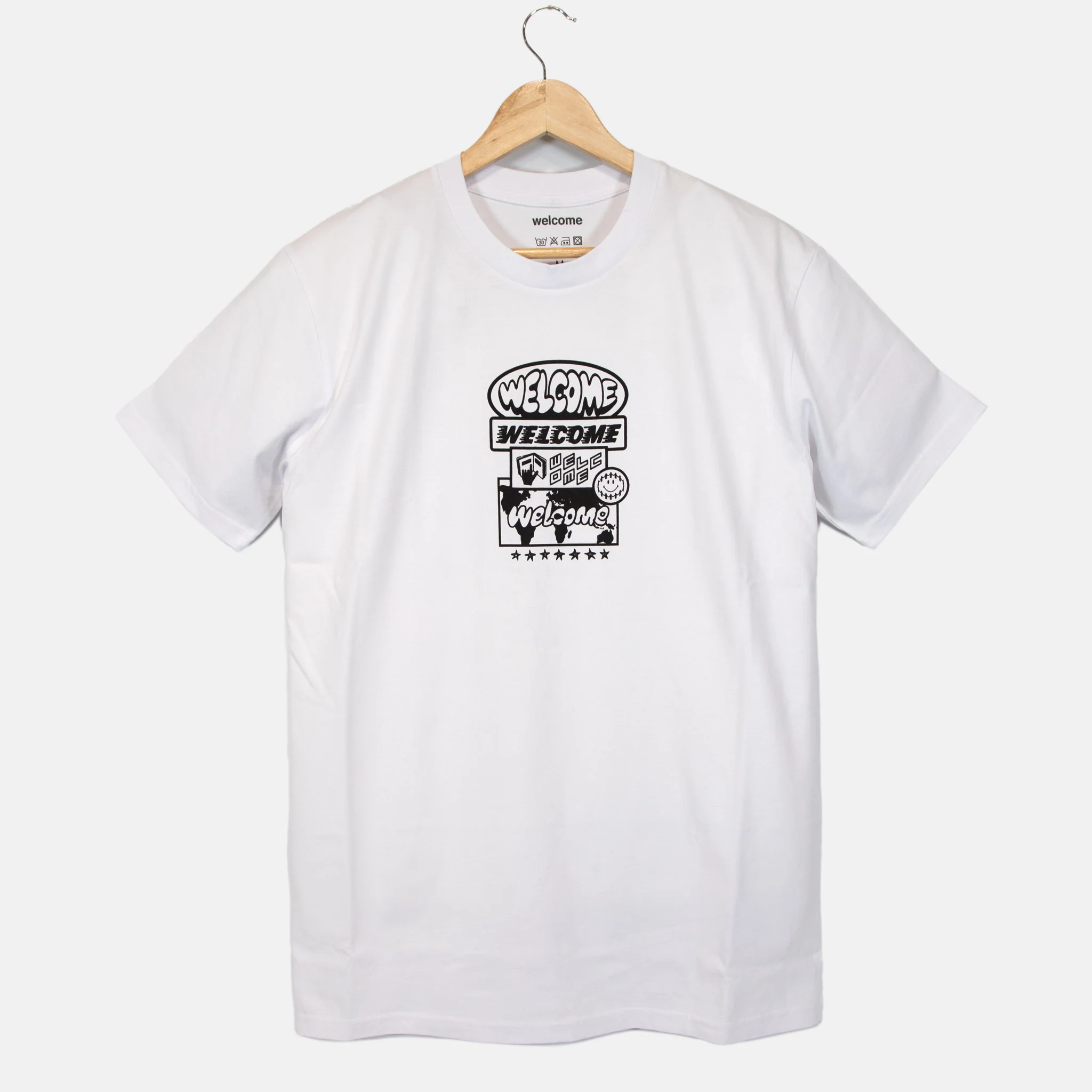 Welcome Skate Store - Stacked T-Shirt - White