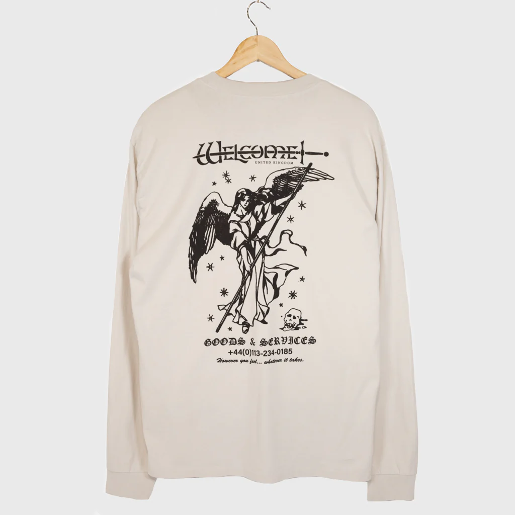 Welcome Skate Store - Swordy Longsleeve T-Shirt - Faded Bone
