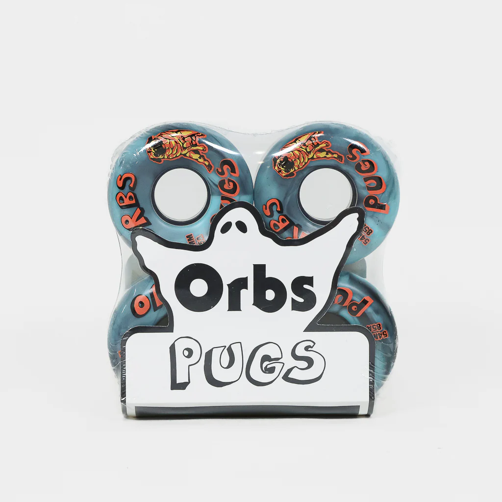 Welcome Skateboards - 54mm (85A) Orbs Pug Skateboard Wheels - Black / Blue - Image 2