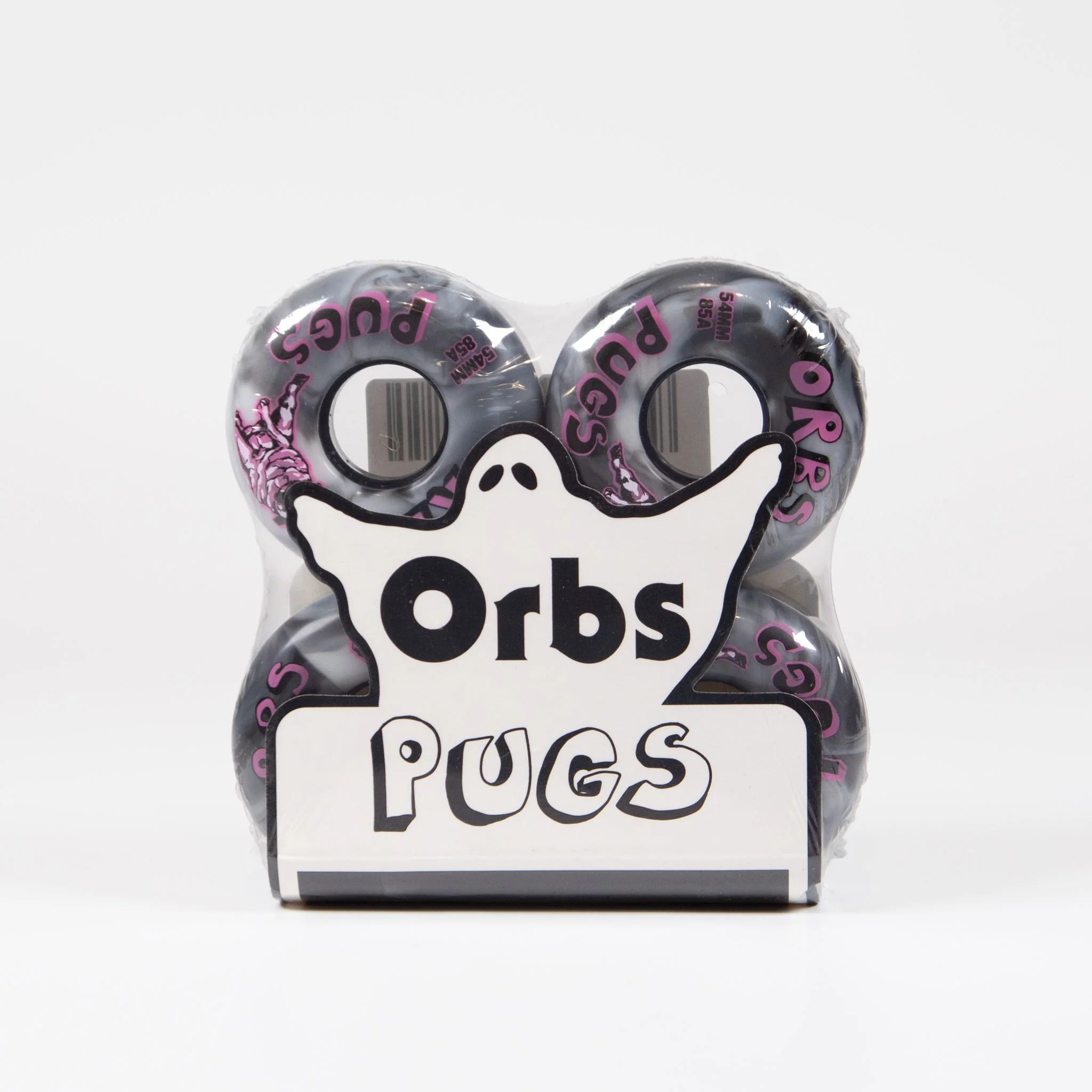Welcome Skateboards - 54mm (85A) Orbs Pugs Soft Wheels - Black / White - Image 2