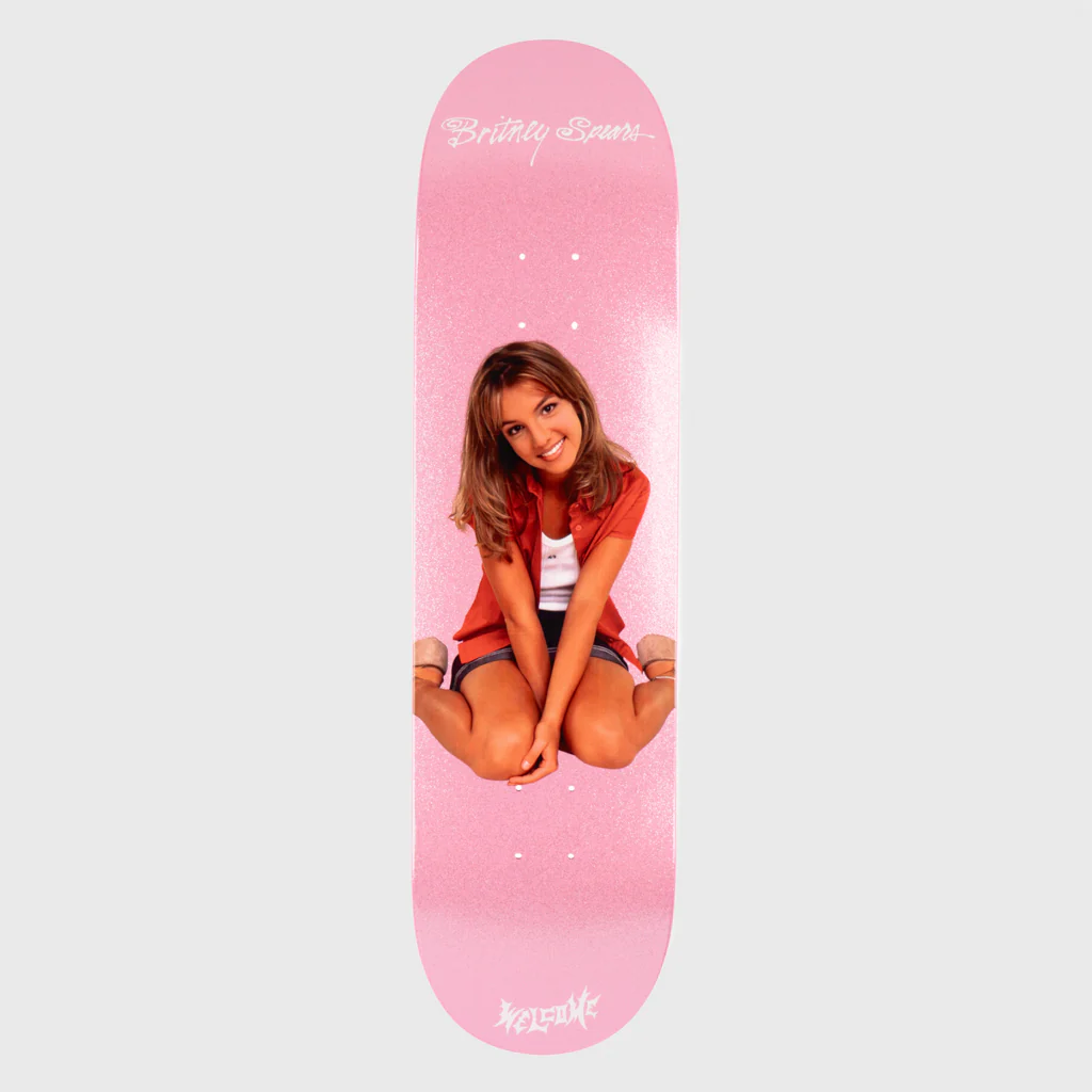 Welcome Skateboards - 8.5" Britney Spears Baby One More Time Skateboard Deck - Pink Glitter