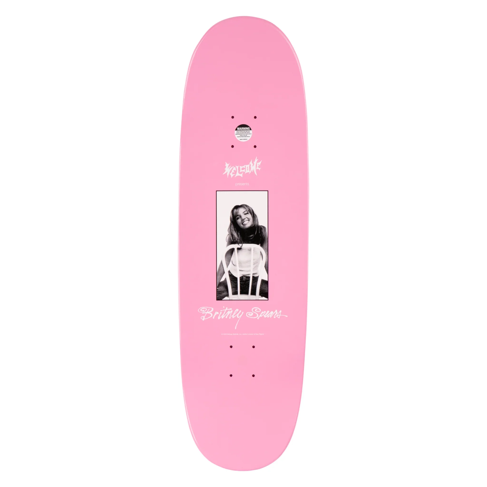 Welcome Skateboards - 9.5" Britney Spears Baby One More Time On Boline 2.0 Skateboard Deck - Pink Glitter - Image 2