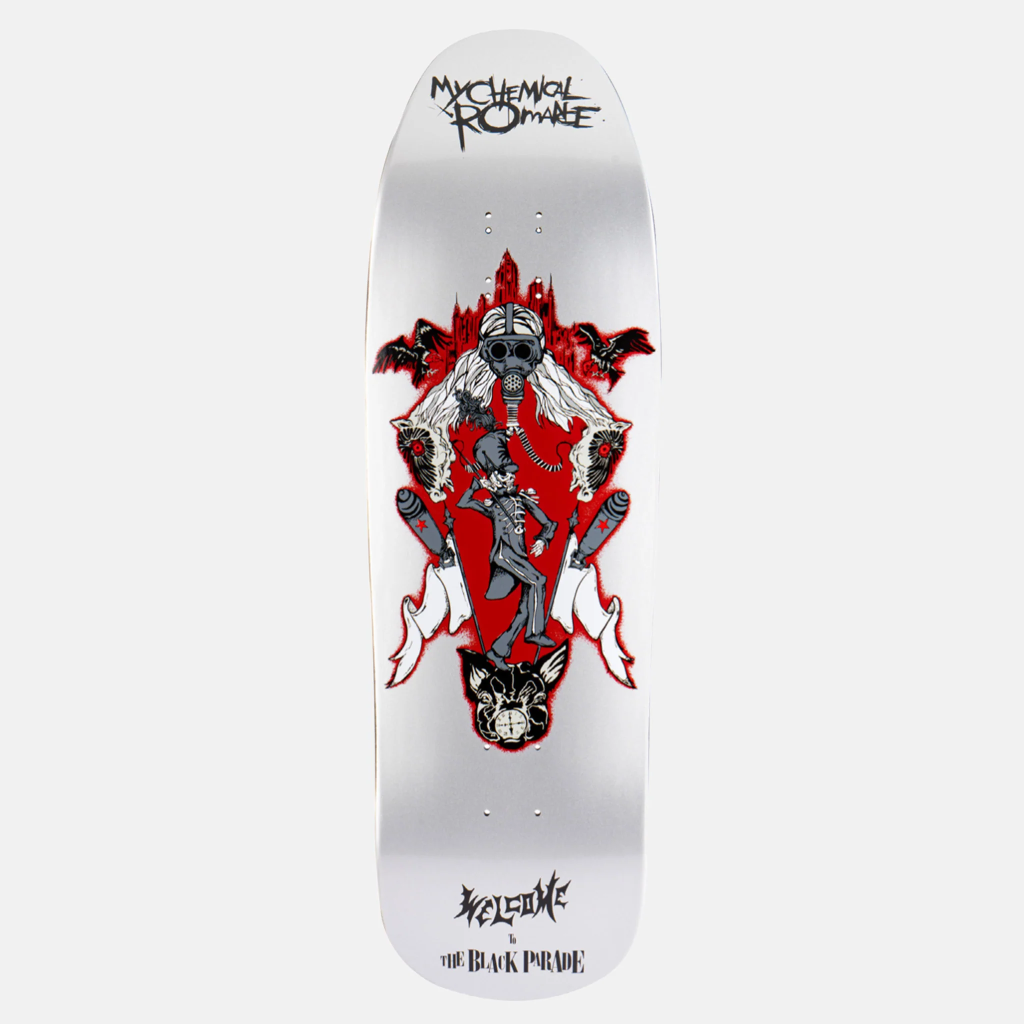 Welcome Skateboards - 9.6" My Chemical Romance Black Parade Skateboard Deck - Silver