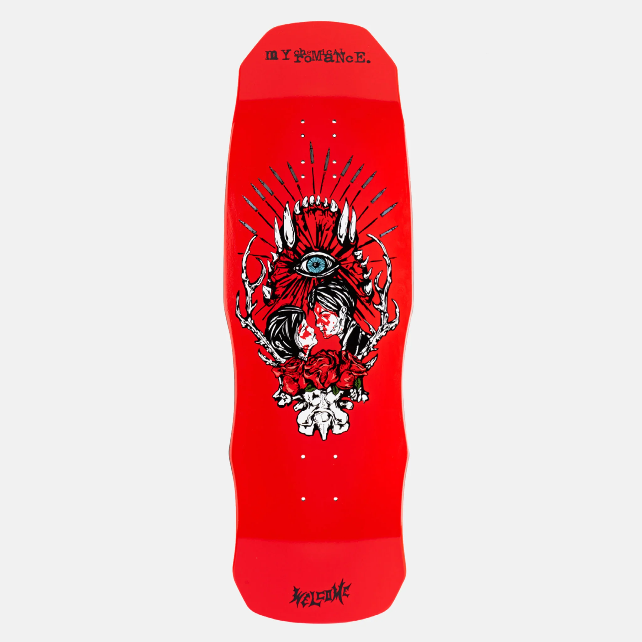 Welcome Skateboards - 9.75" My Chemical Romance Three Cheers Skateboard Deck - Red