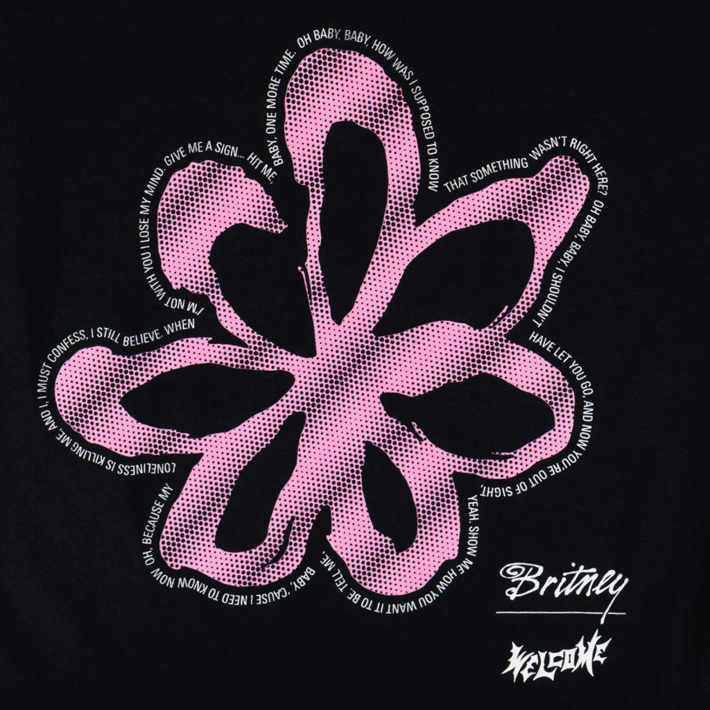 Welcome Skateboards - Britney Spears Flower T-Shirt - Black - Image 3