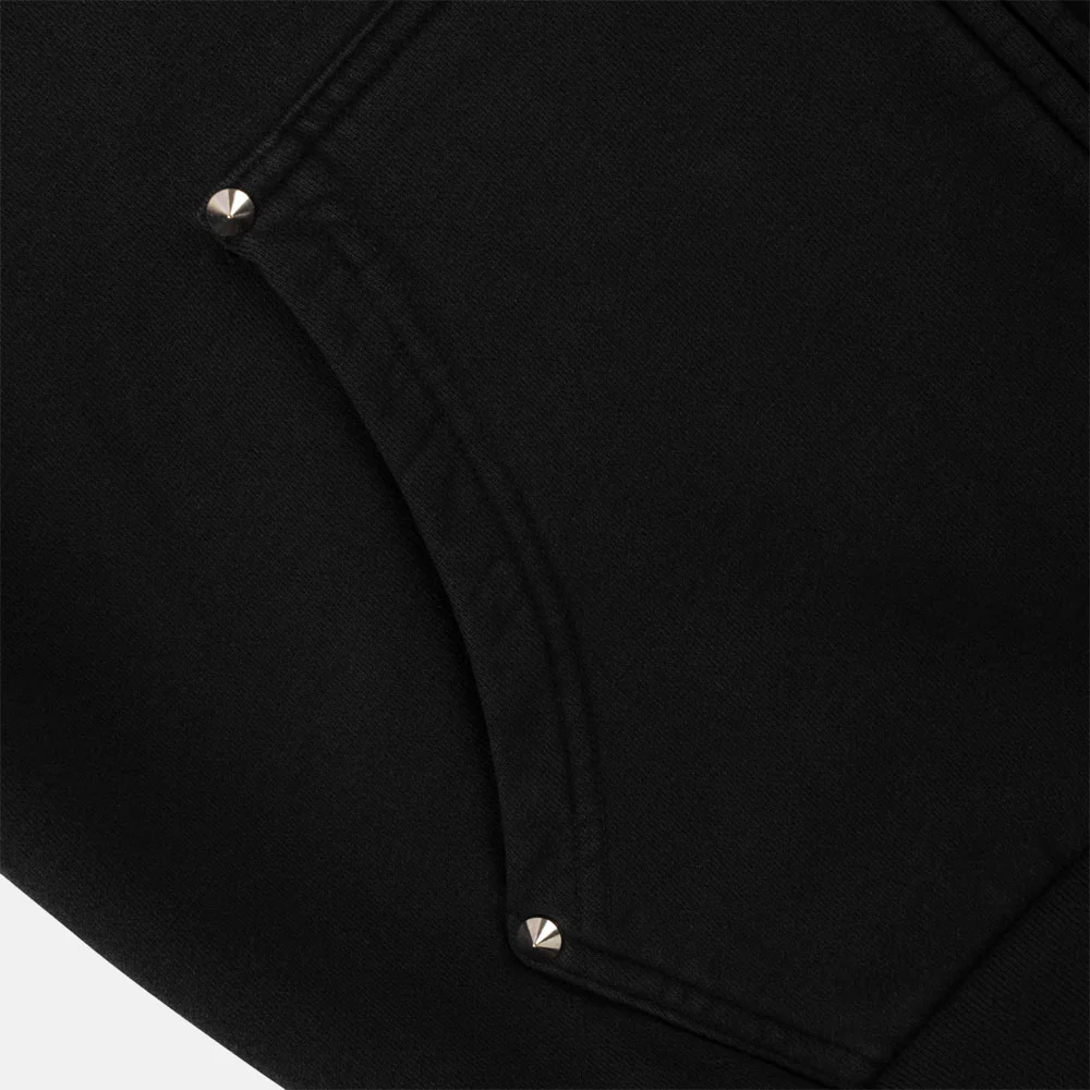 Welcome Skateboards - Grapple Zip Hooded Sweatshirt - Black (Pigment Dyed) - Image 4