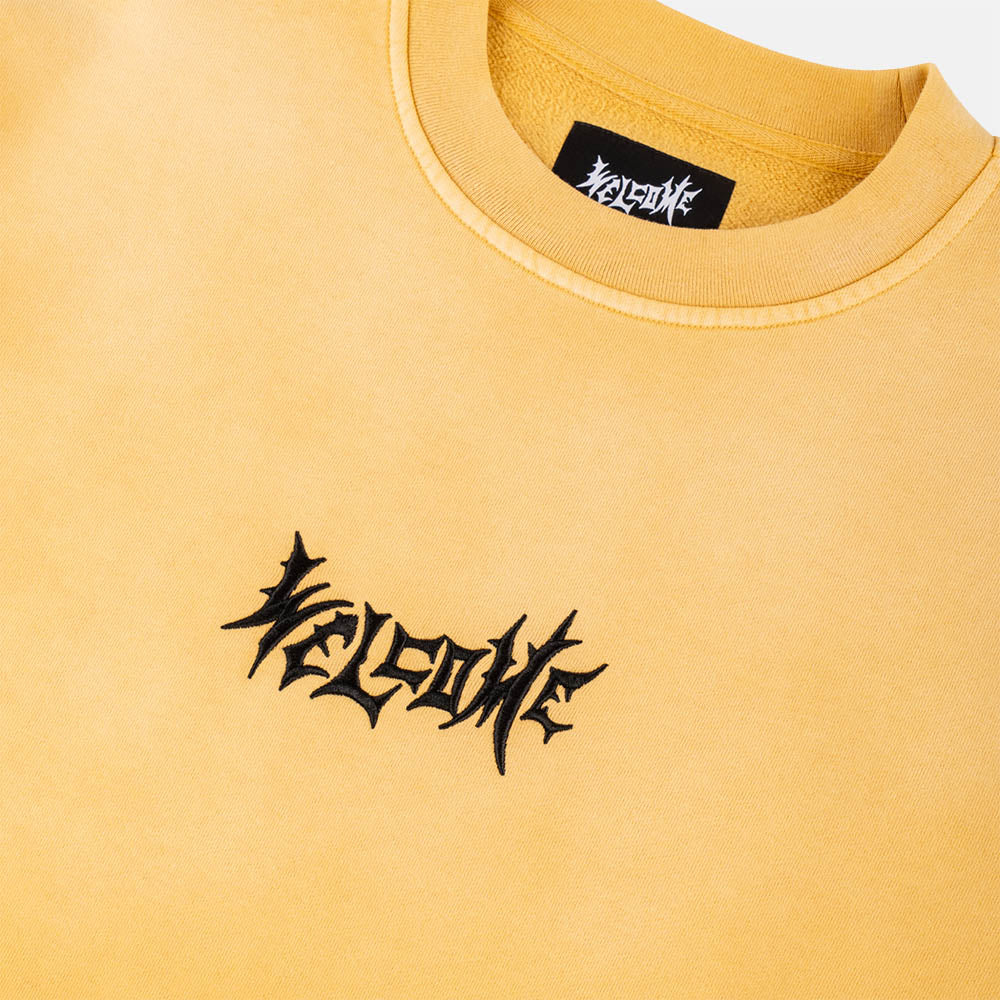 Welcome Skateboards - Vamp Enzyme Wash Pullover Sweatshirt - Mineral Yellow - Image 3
