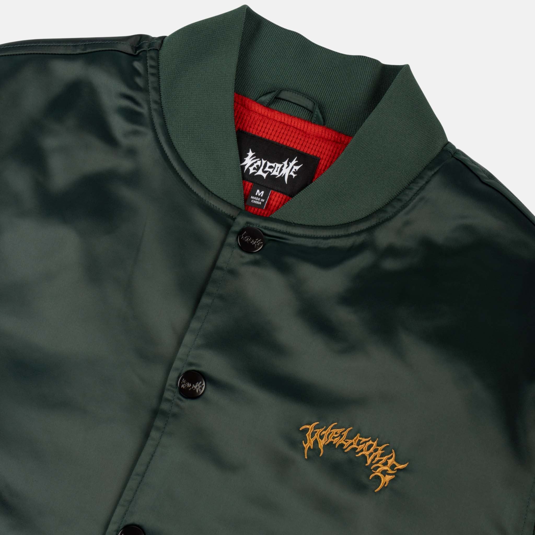 Welcome Skateboards - Venom Satin Bomber Jacket - Pine - Image 2