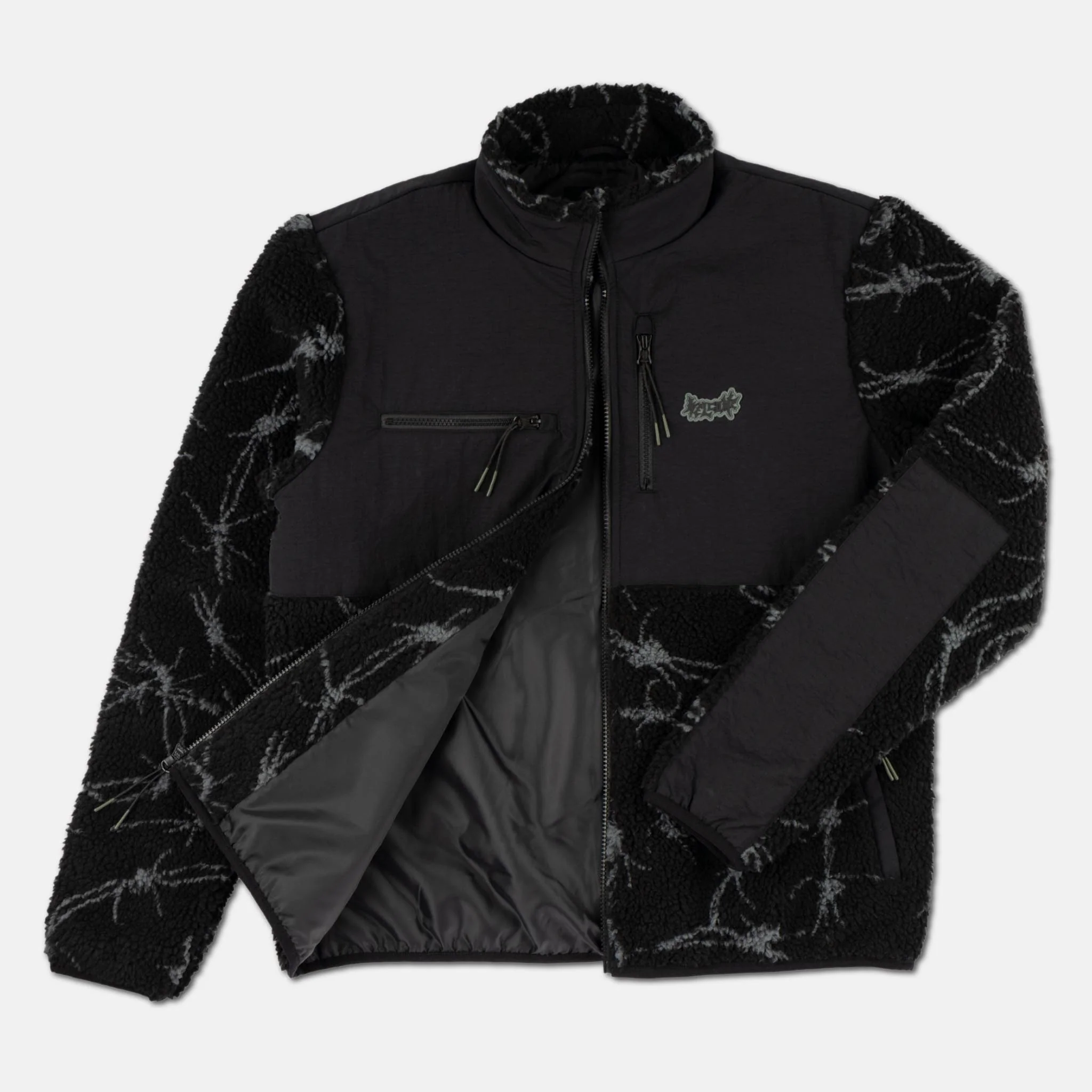 Welcome Skateboards - Wire Sherpa Zip Fleece Jacket - Black - Image 2