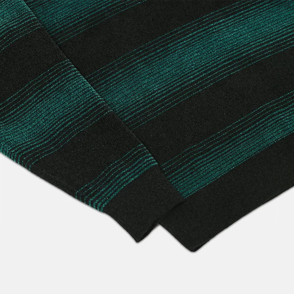 Yardsale - Chenille Ripple Knitted Jumper - Green / Black - Image 3