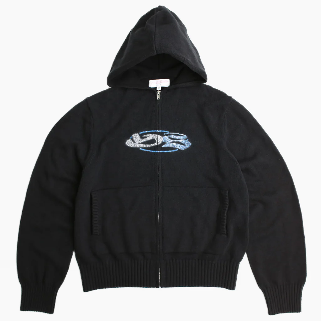 Yardsale - Glitz Zip Hooded Knitwear - Black