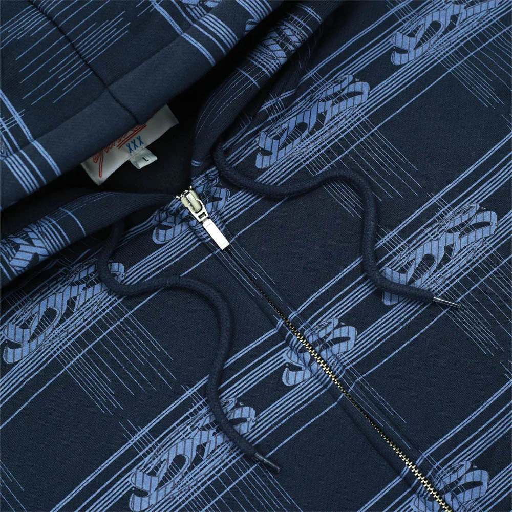 Yardsale - Syphon Zip Hooded Sweatshirt - Black / Blue - Image 5