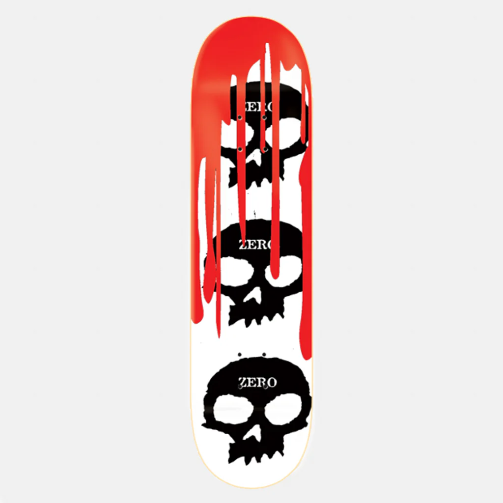 Zero Skateboards - 8.375" 3 Skull Blood Skateboard Deck - White / Black / Red