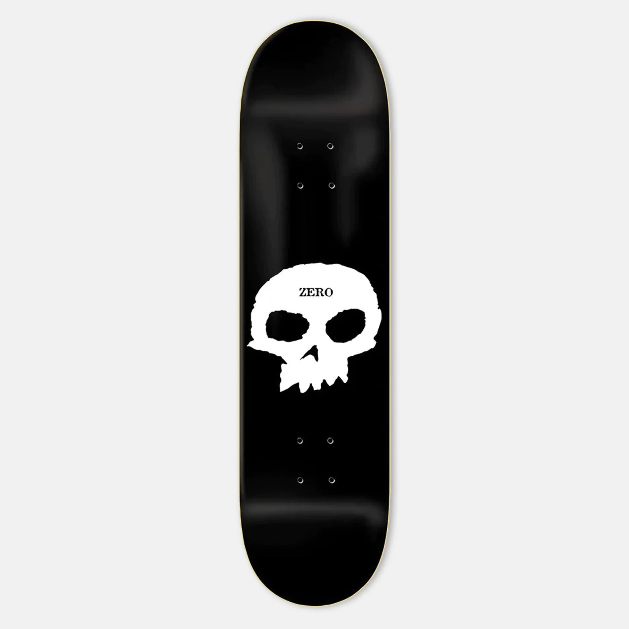 Zero Skateboards - 8.5" Single Skull Skateboard Deck - Black / White